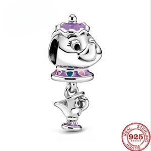 🎆LINX DISCOUNTINUED Disney Silver Mrs Potts & Chip Beauty Beast Bracelet Charm